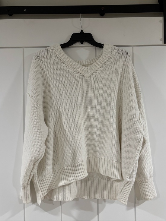 Free People Sweaters - Free People Oversized V-Neck Pullover in Cream Size M